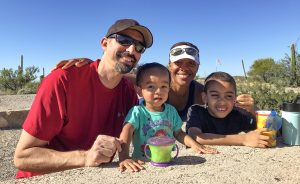 Aron and Daisha with kiddos